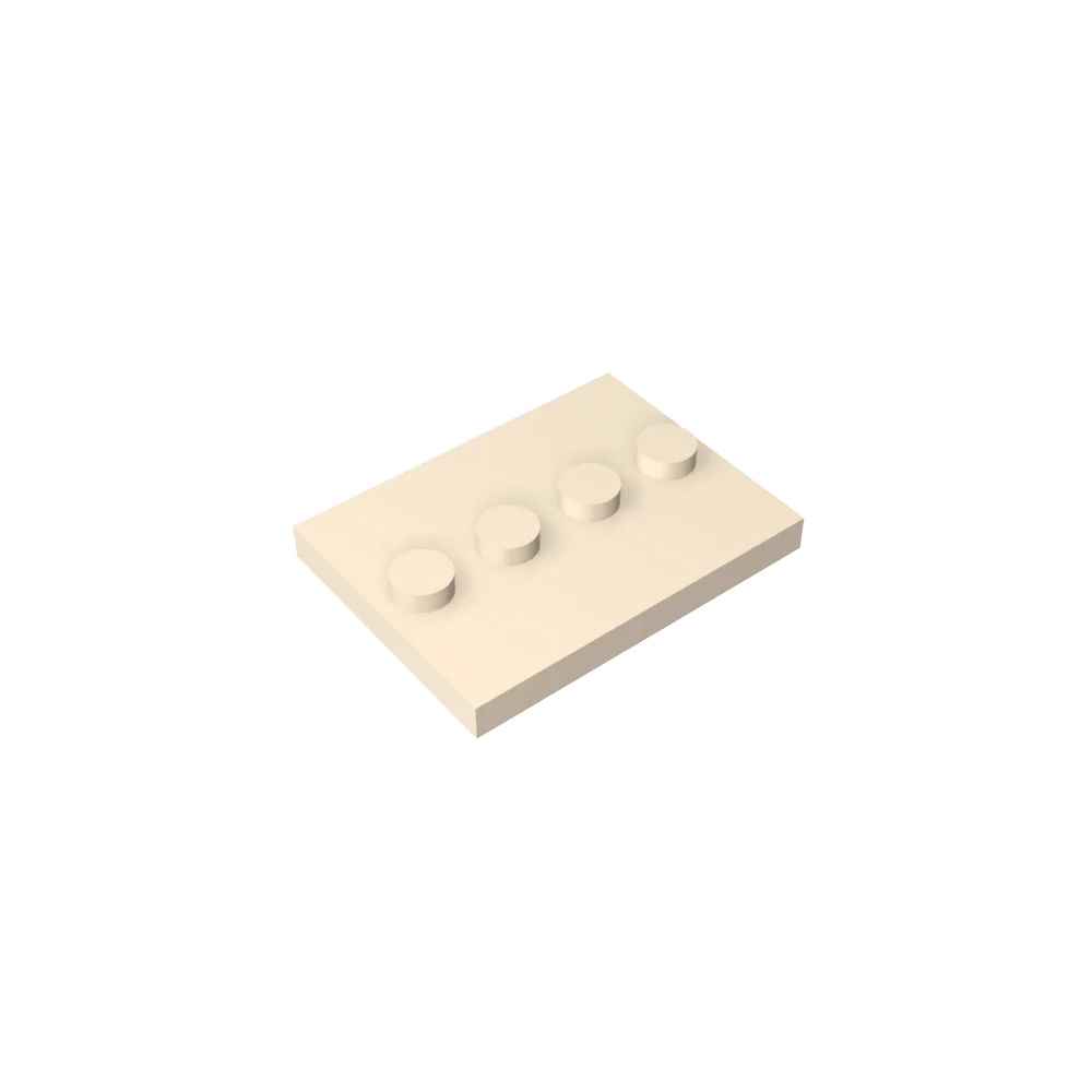 Gobricks GDS-980 Tile, Modified 3 x 4 with 4 Studs in Center | Compatible Building Block for DIY and MOC
