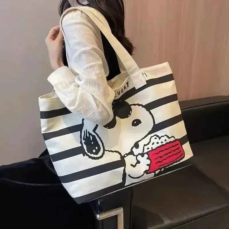 Snoopy Canvas Tote Bag – Large Capacity Book & Everyday Bag
