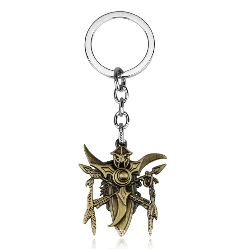 Hot Game Jewelry WOW World of Warcraft HearthStone Keychain Lich King Frostmourne Sword Hammer Axe Weapon Metal Key Chains