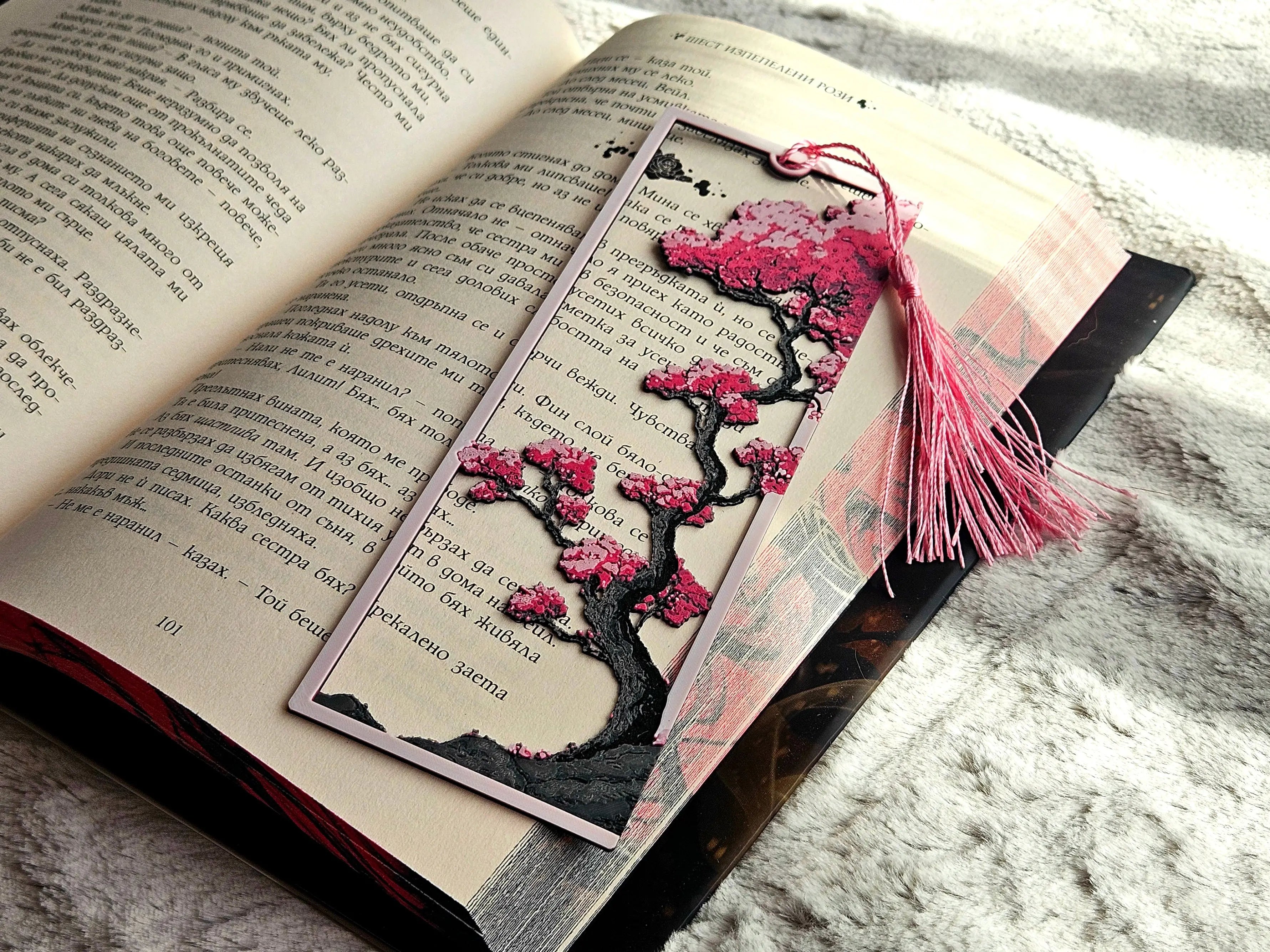 Sakura Samurai Framed Bookmark – Cherry Blossom Samurai Bookmark