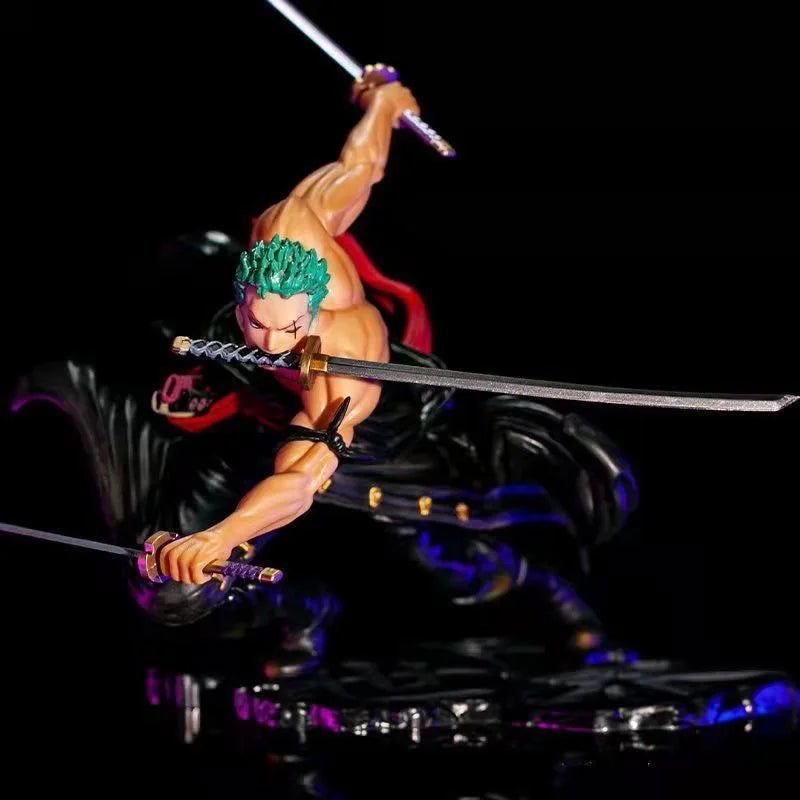 Santoryu Ogi Zoro Figure, King of Hell One Piece Anime Figurines Wano Onigashima