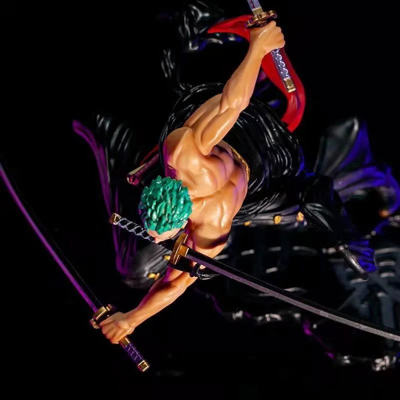 Santoryu Ogi Zoro Figure, King of Hell One Piece Anime Figurines Wano Onigashima