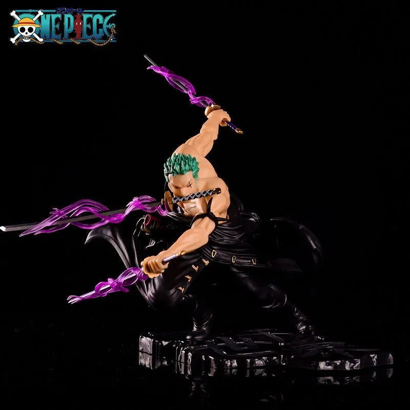 Santoryu Ogi Zoro Figure, King of Hell One Piece Anime Figurines Wano Onigashima