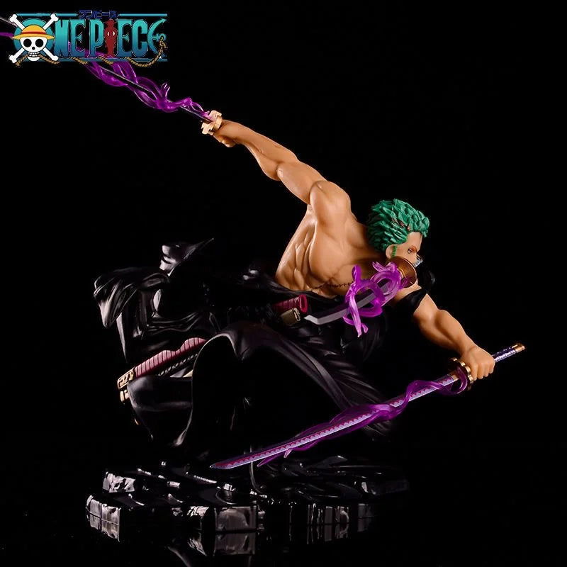 Santoryu Ogi Zoro Figure, King of Hell One Piece Anime Figurines Wano Onigashima