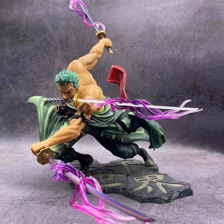 Santoryu Ogi Zoro Figure, King of Hell One Piece Anime Figurines Wano Onigashima