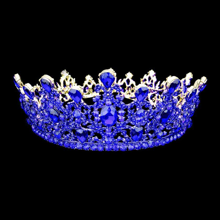 Round Teardrop Stone Accented Princess Tiara