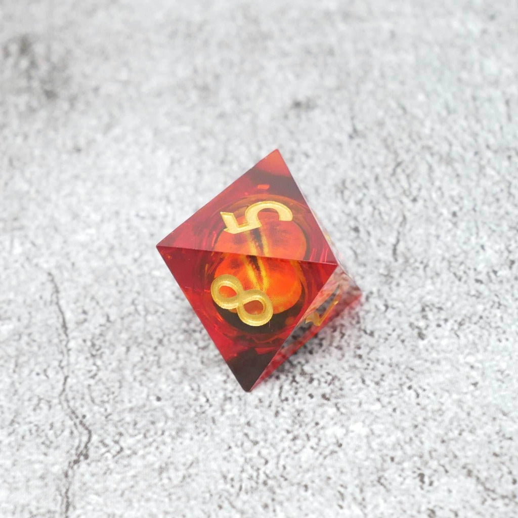 Sauron's Eye | 7 Piece Moving Eye DnD Dice Set | Acrylic RPG Gaming Dice - 