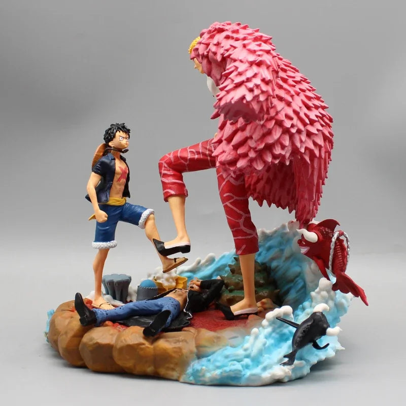 Doflamingo Donquixote Vs Monkey D. Luffy Anime Figures, Trafalgar Law KO One Piece Action Figurines 21 CM