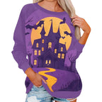 🎃 Vintage Pumpkin Print Long Sleeve T-Shirt – Harajuku Halloween Graphic Tee