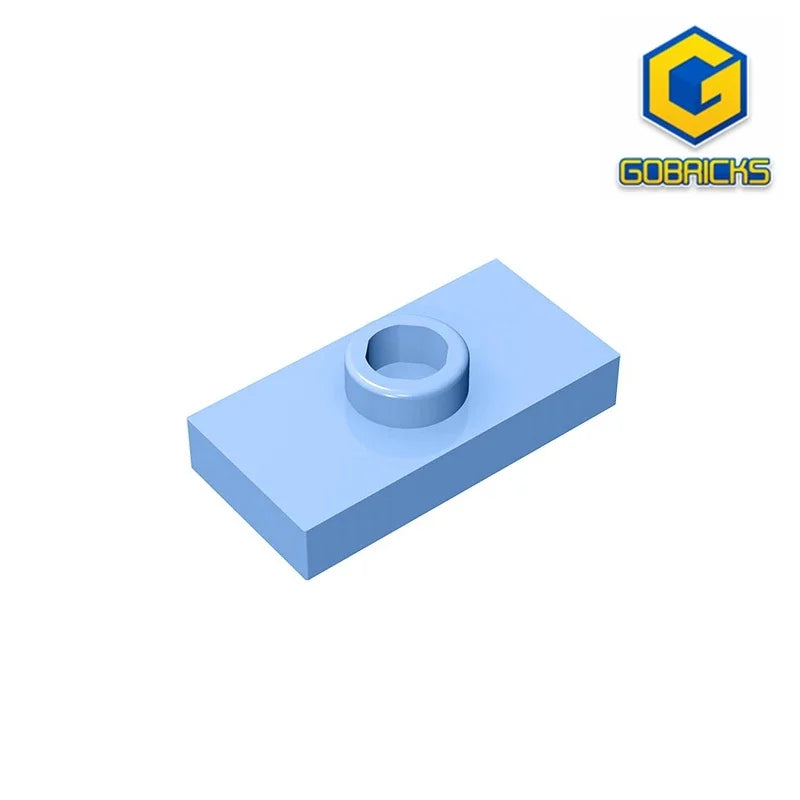Gobricks PLATE 1X2 W. 1 KNOB | Modified Building Block Compatible with Lego 15573