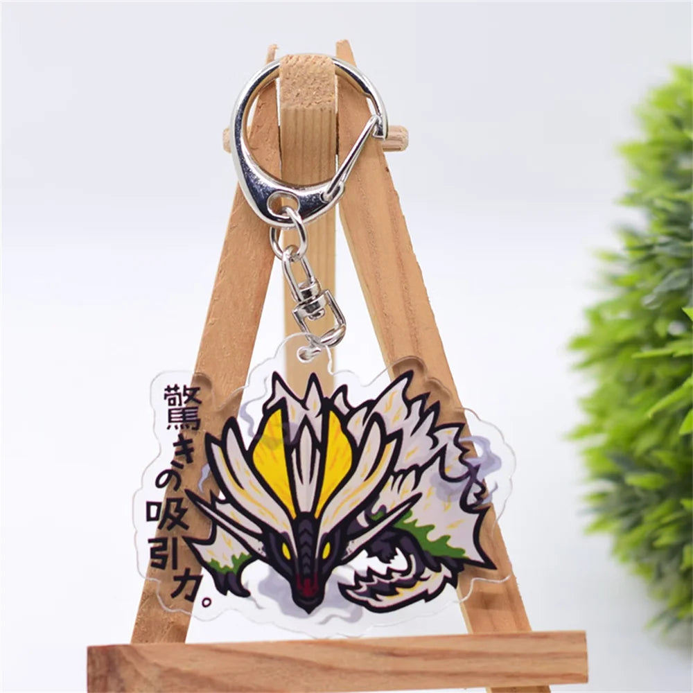 6cm Game Monster Hunter Acrylic keychain 6cm student bag bag small pendant small gift decoration