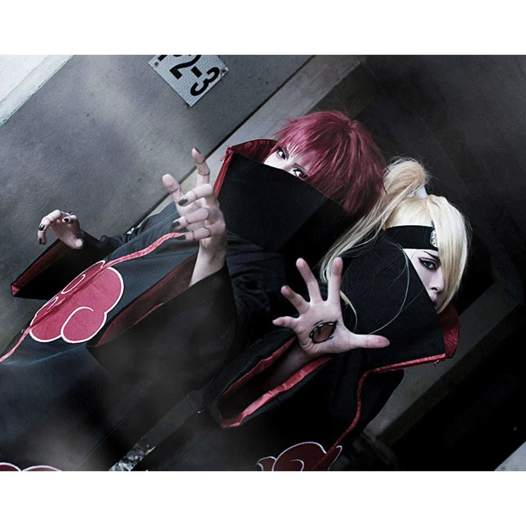 Akatsuki Uchiha Itachi Cloak for Kids & Adults Long Black Robe Cosplay Costume with Accessories