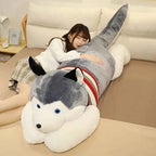Giant Husky Plush Toy – Soft Dog Body Pillow Stuffed Animal