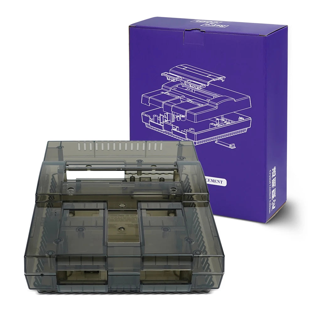 Super Nintendo Replace Console Shell Housing SNES Translucent Black