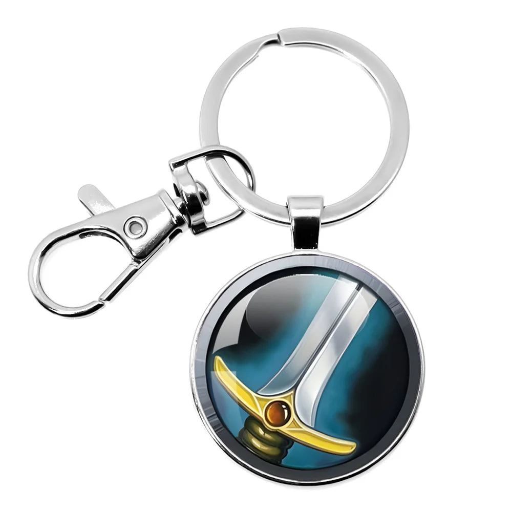 Game World Of Warcraft Keychain WOW Glass Pendant Key Chain For Women Men Keyring Jewelry Hearthstone