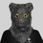 Movable Mouth Cat Mask – Realistic Full Head Cat Cosplay Mask