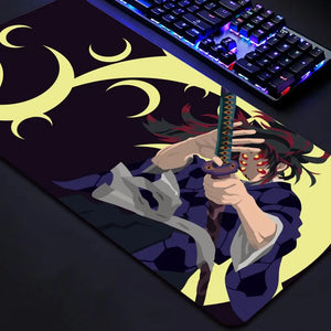 Anime Kawaii Demon Slayer Kokushibo Game Large Mouse Pad PC Accessories Anti Slip Keyboard Rubber Mousepad Office Soft Table Mat