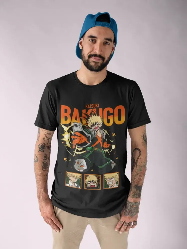 Katsuki Bakugo T-Shirt: MHA Anime Hero Manga Tee
