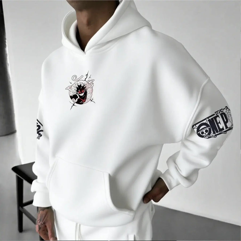 One Piece Luffy Gear 5 Nika Anime Hoodie Streetwear
