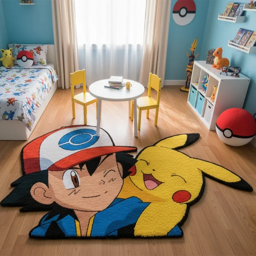 Electric Mouse Cartoon Area Rug – Soft Anti-Slip Irregular Floor Mat