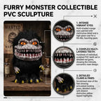 Black Horror Monster Doll – Furry Creature Plush Decor Figure
