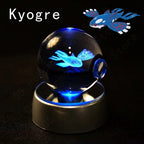 Pokemon 3D Crystal Ball Pokeballs with LED Light Base, Kids Anime Toy Gifts