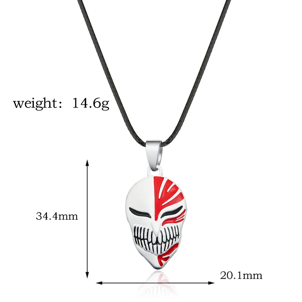 Anime Bleach Keychain Kurosaki Mask Sword Metal necklace Pandent Keyring for Women Men Car Jewelry Fan Cosplay Prop