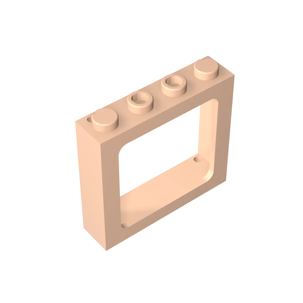 Gobricks Window 1 x 4 x 3 Train with Shutter Holes and Solid Studs on Ends | Compatible Building Block