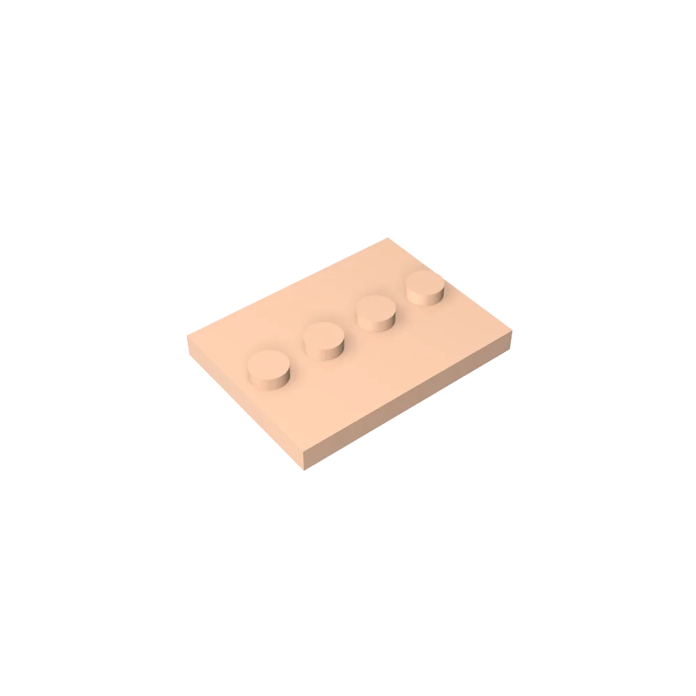 Gobricks GDS-980 Tile, Modified 3 x 4 with 4 Studs in Center | Compatible Building Block for DIY and MOC