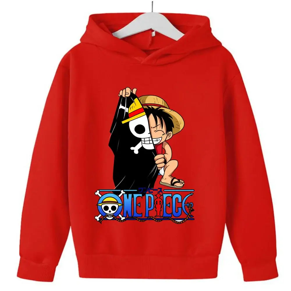 One Piece Hoodies Kids 2025 Luffy Pullover