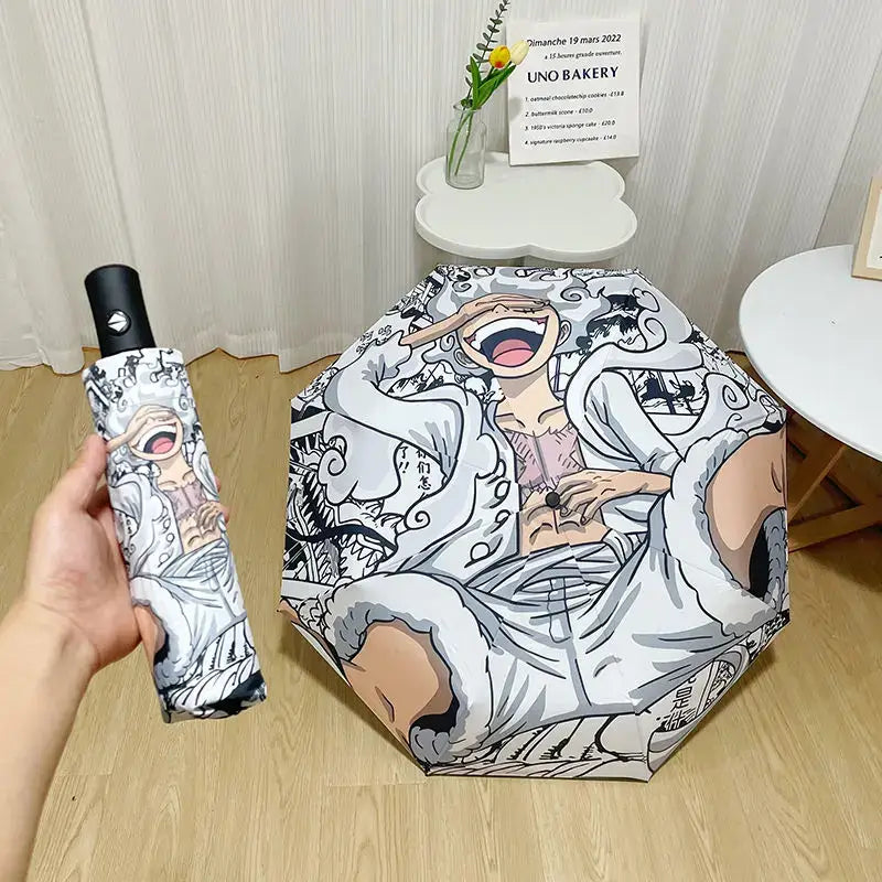 One Piece Nika Luffy Fold Umbrella Automatic Sunscreen