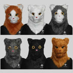 Movable Mouth Cat Mask – Realistic Full Head Cat Cosplay Mask