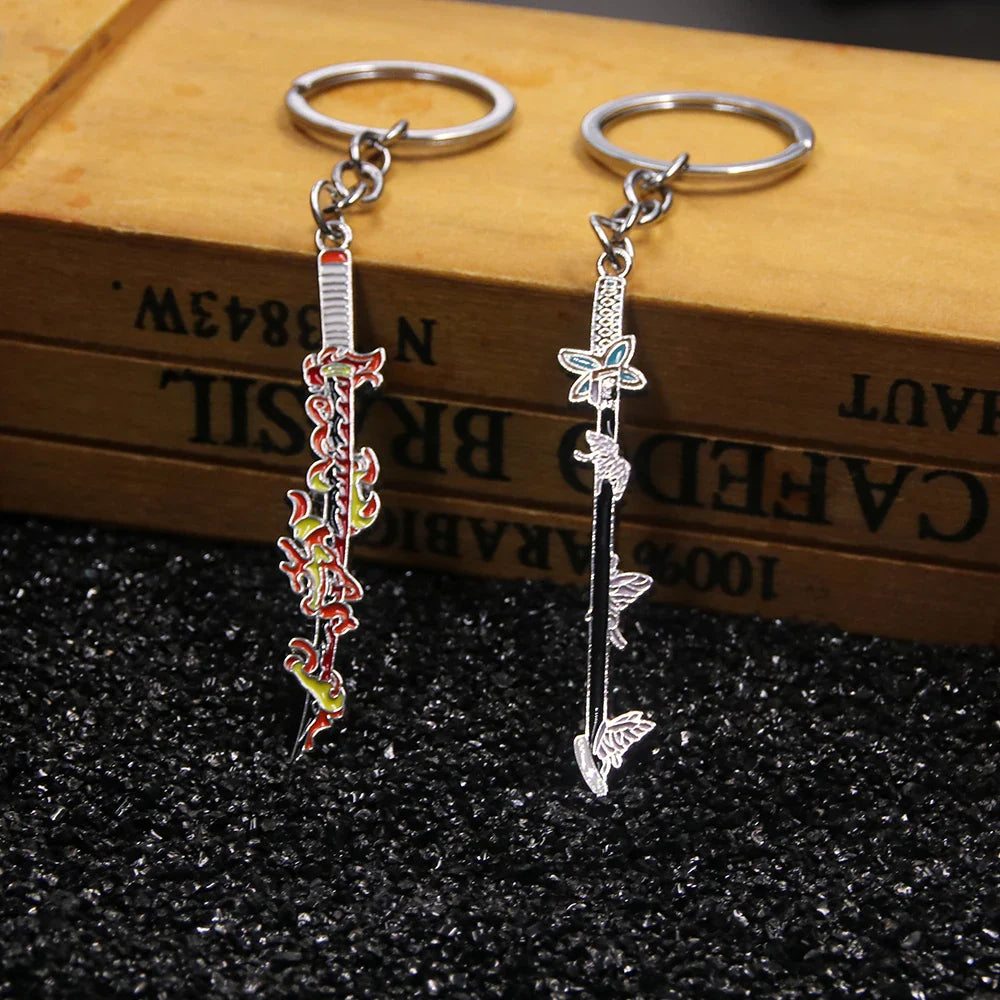 Demon Slayer Sword Keychains, Anime Kimetsu no Yaiba Tomioka Weapon Key Chains Accessories