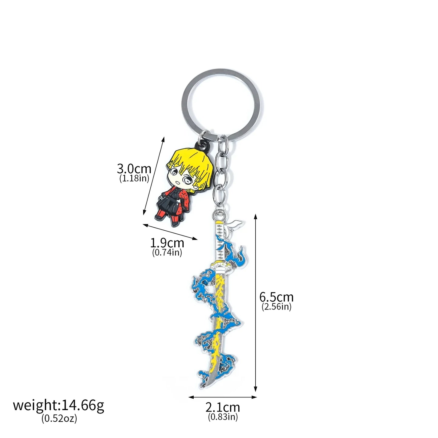 Demon Slayer Sword Keychains, Anime Kimetsu no Yaiba Tomioka Weapon Key Chains Accessories