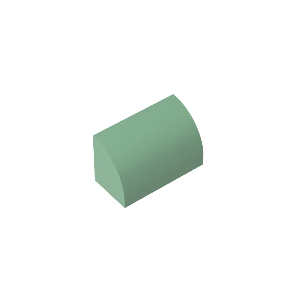 Gobricks GDS-M063 Curved Brick 1 x 2 x 1 No Studs | Compatible Building Block