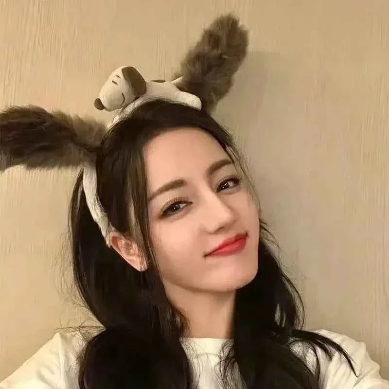 Snoopy Plush Ear Headband – Cute Furry Cosplay Hair Accessory