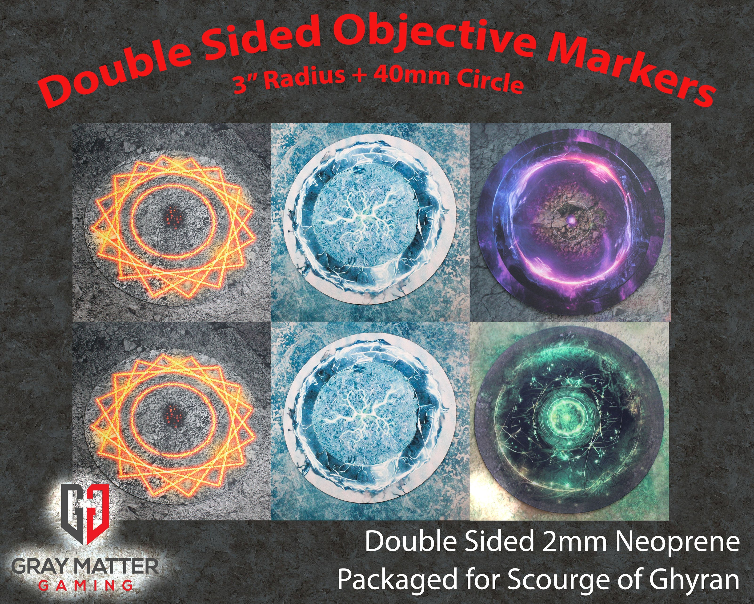 Double Sided Neoprene 7.57" Objective Markers - Scourge of Ghyran