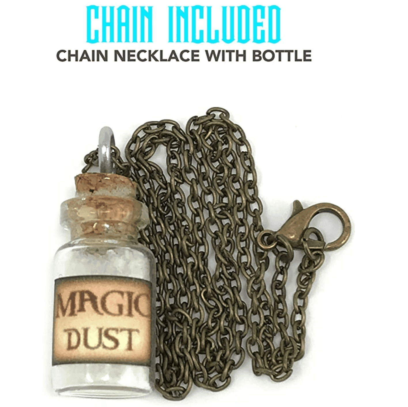 Magic dust kawaii pastel goth glowing necklace - aqua