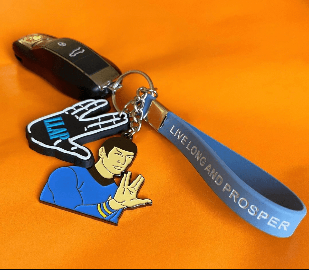 Live Long and Prosper Blue Loop Keychain WHOLESALE - 