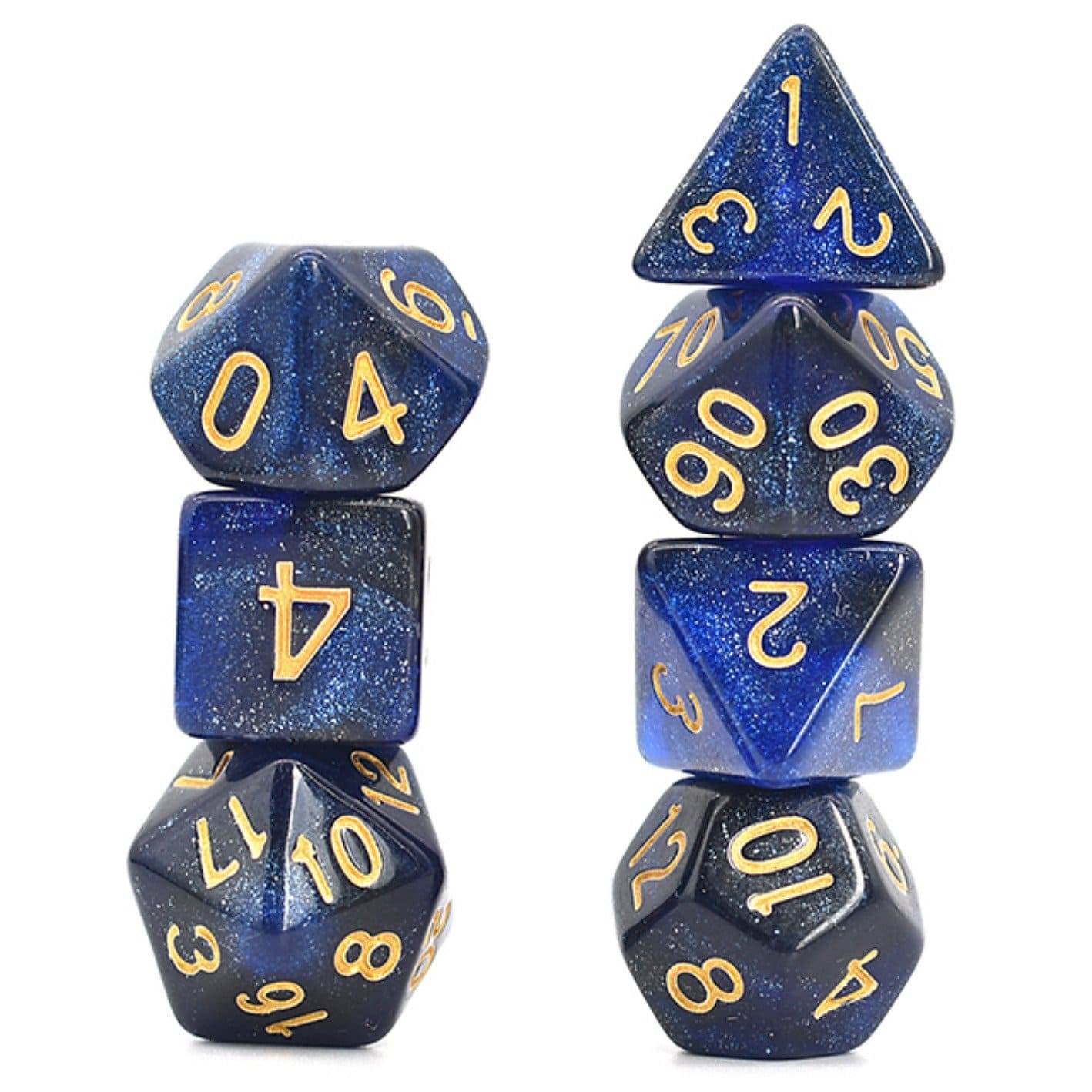 Black & Blue Galaxy RPG Dice Set - 