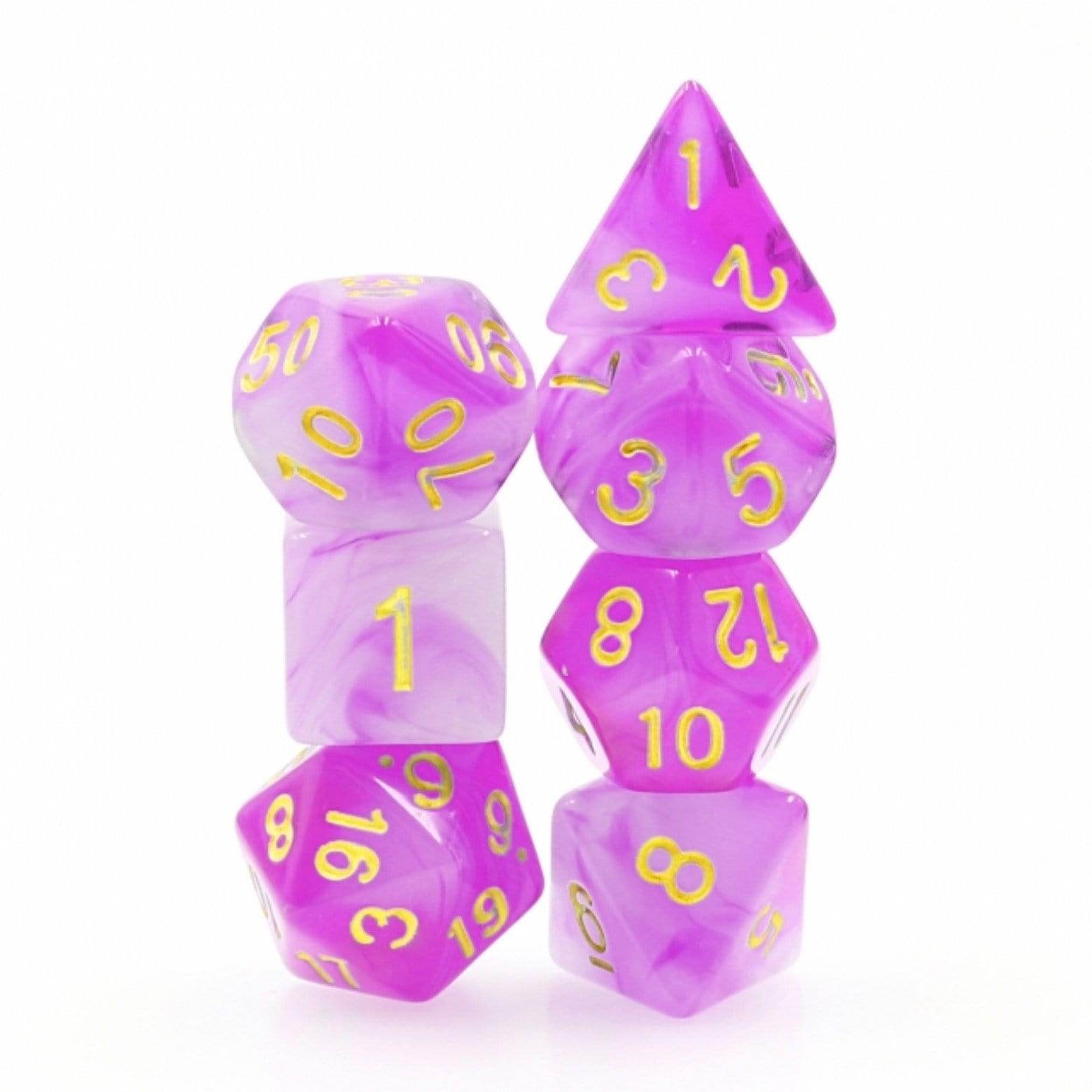 Purple Milky RPG Dice Set - 