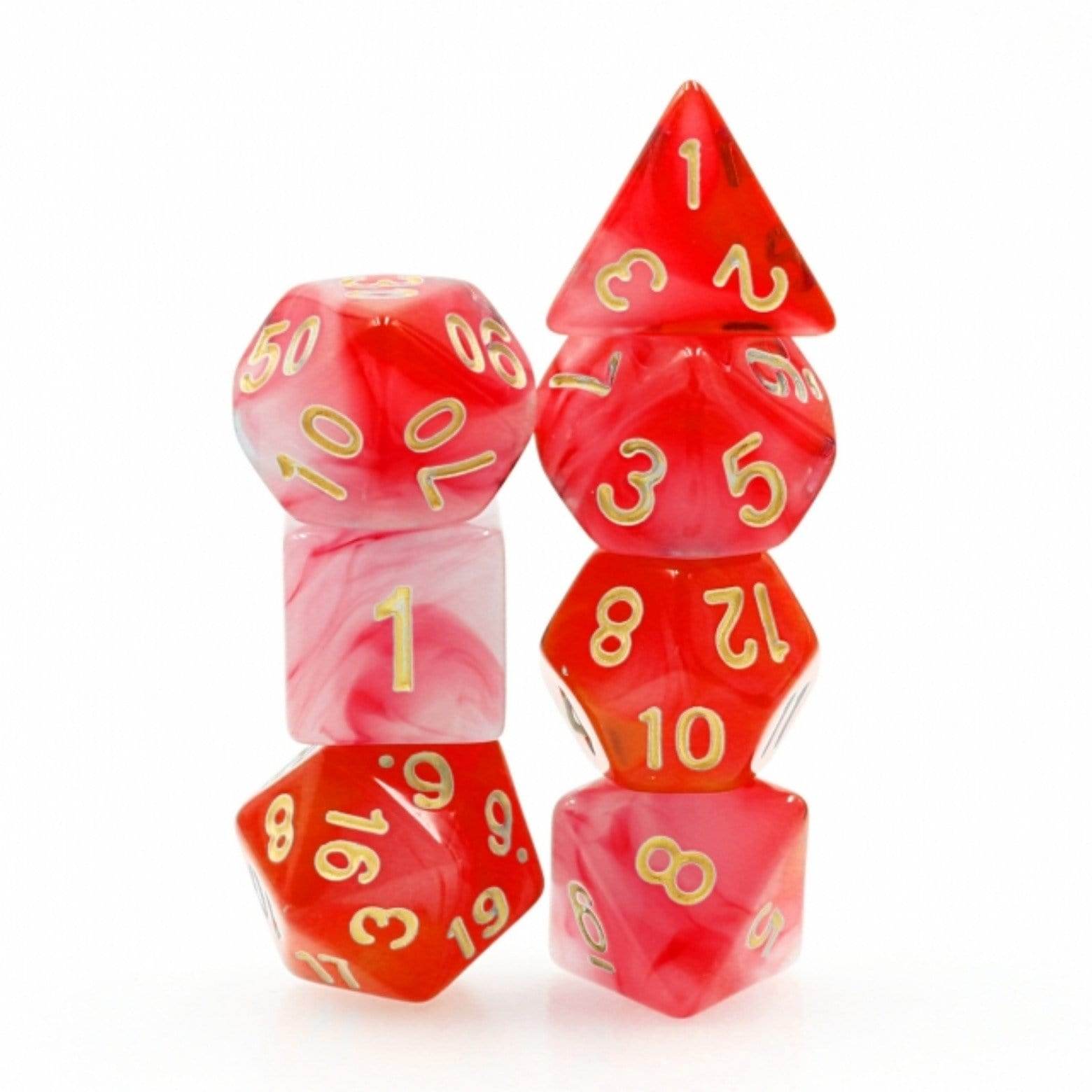 Red Milky RPG Dice Set - 