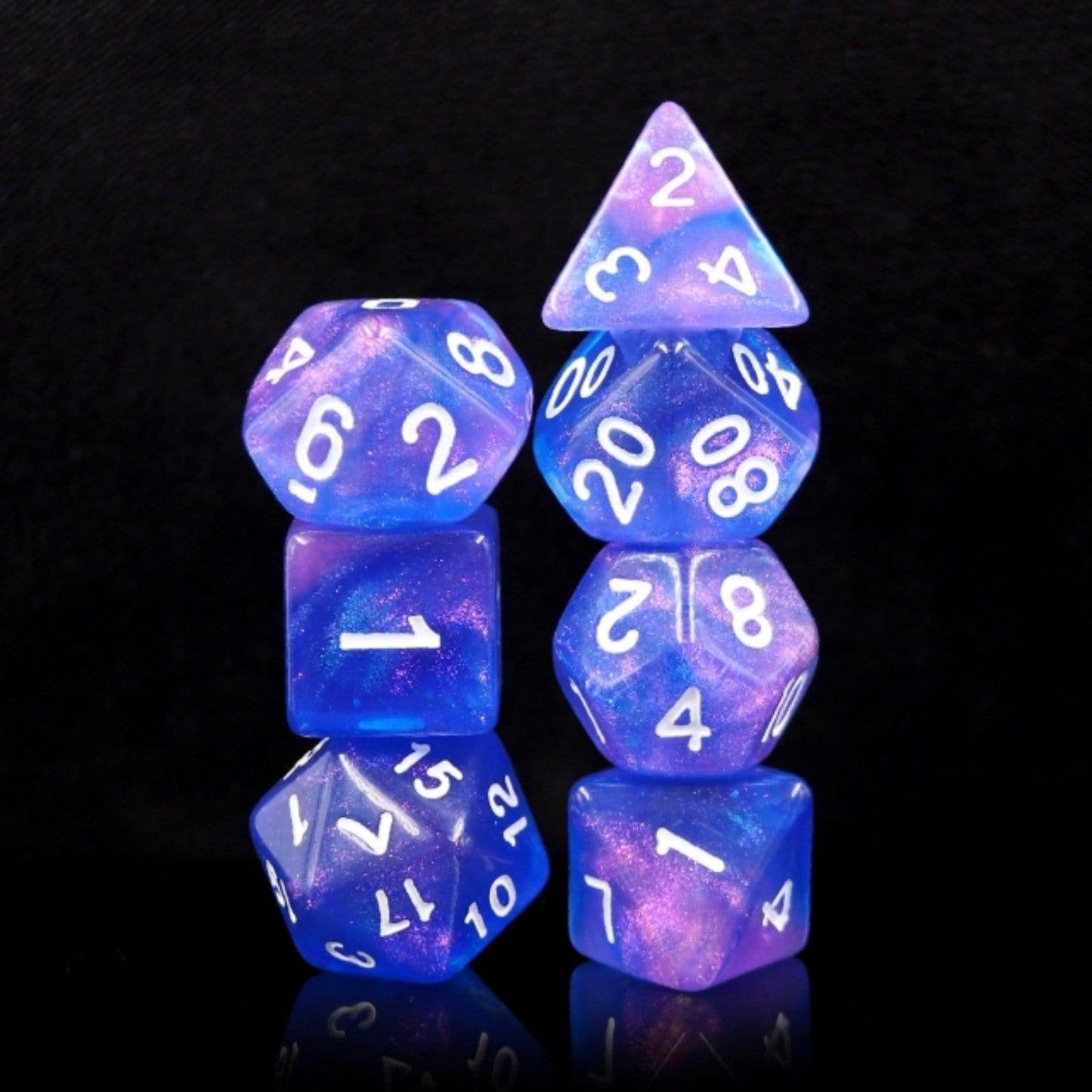 Sapphire Phantom RPG Dice Set - 