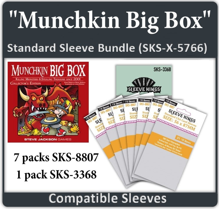 "Munchkin Big Box" Compatible Card Sleeve Bundle (8807 x 6 + 3368 x 1)