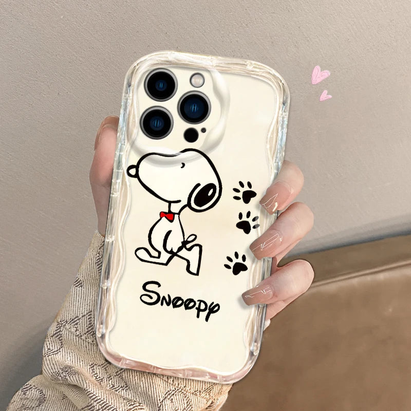 Snoopy Lively Cool For Apple iPhone 15 14 13 12 11 XS XR X Pro Max Plus Wave Oil Funda Cover Phone Case
