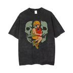 🪚 Chainsaw Man Acid-Washed Vintage Graphic T-Shirt – Harajuku Streetwear