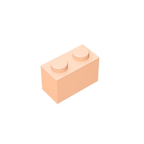 Educational Assemblage Gobricks Brick 1 x 2 without Bottom Tube | Compatible with Lego 3004 3065 35743