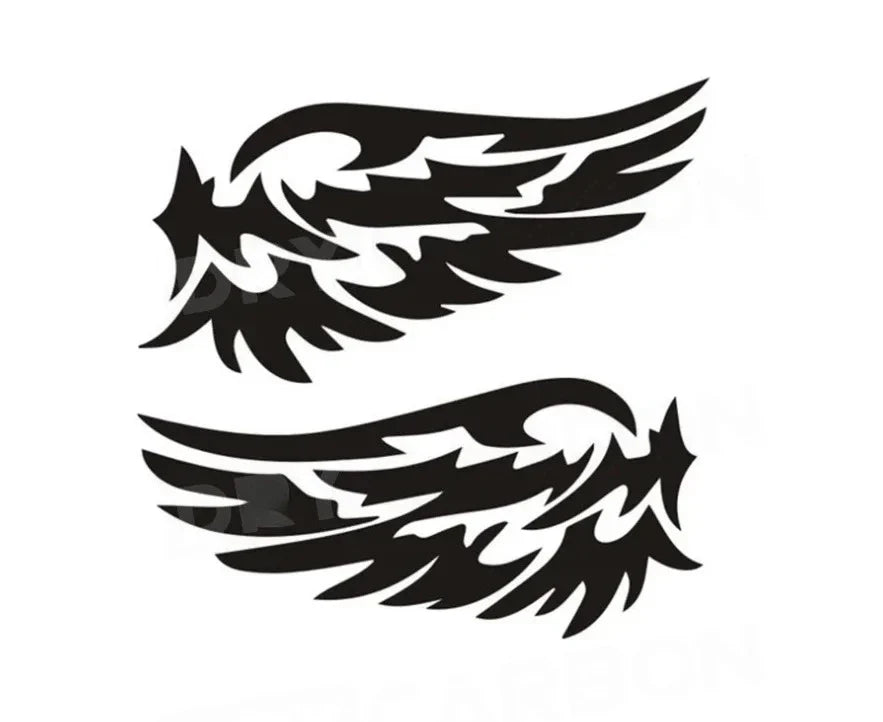 Angel Wings 3D Reflective Car Decal | 2-Piece Waterproof Vinyl Sticker for Cars & Motorcycles