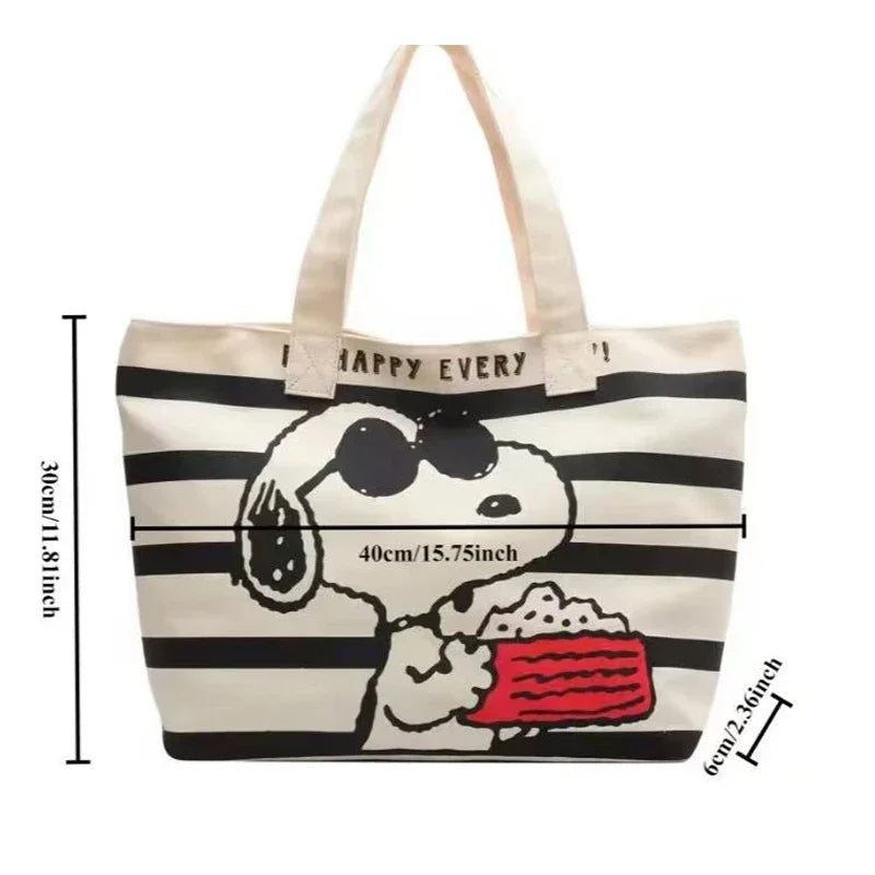 Snoopy Canvas Tote Bag – Large Capacity Book & Everyday Bag