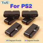 90 180 Degree Interface Female Socket 9 Pin Slot Connector | Replacement Part for PlayStation 2 Console